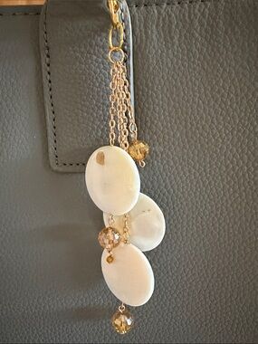 Gold Chain  Mother of Pearl Purse Charm